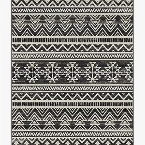 Ruggable Linear Diamond Black Rug (without pad)